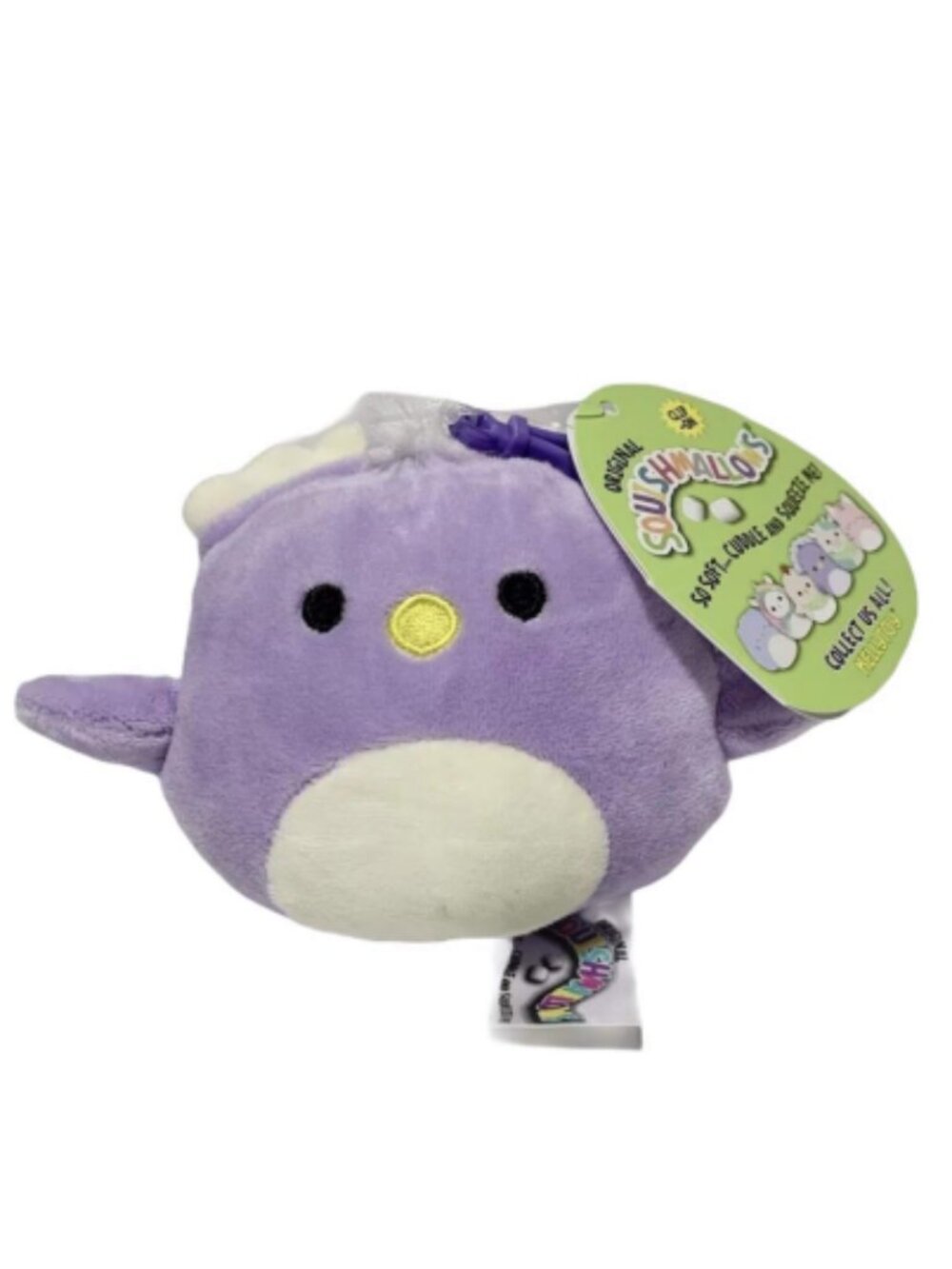 Squishmallows Backpack Clip On | Elina The Purple Peacock | 3.5 Inch | NWT